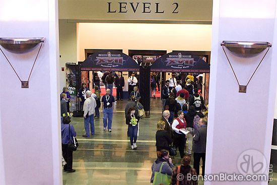 Attendees entering the tradeshow