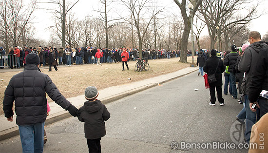 One of the security check point lines