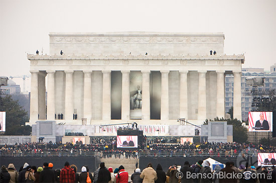 Martin Luther King III speaking at the Lincoln Memorial